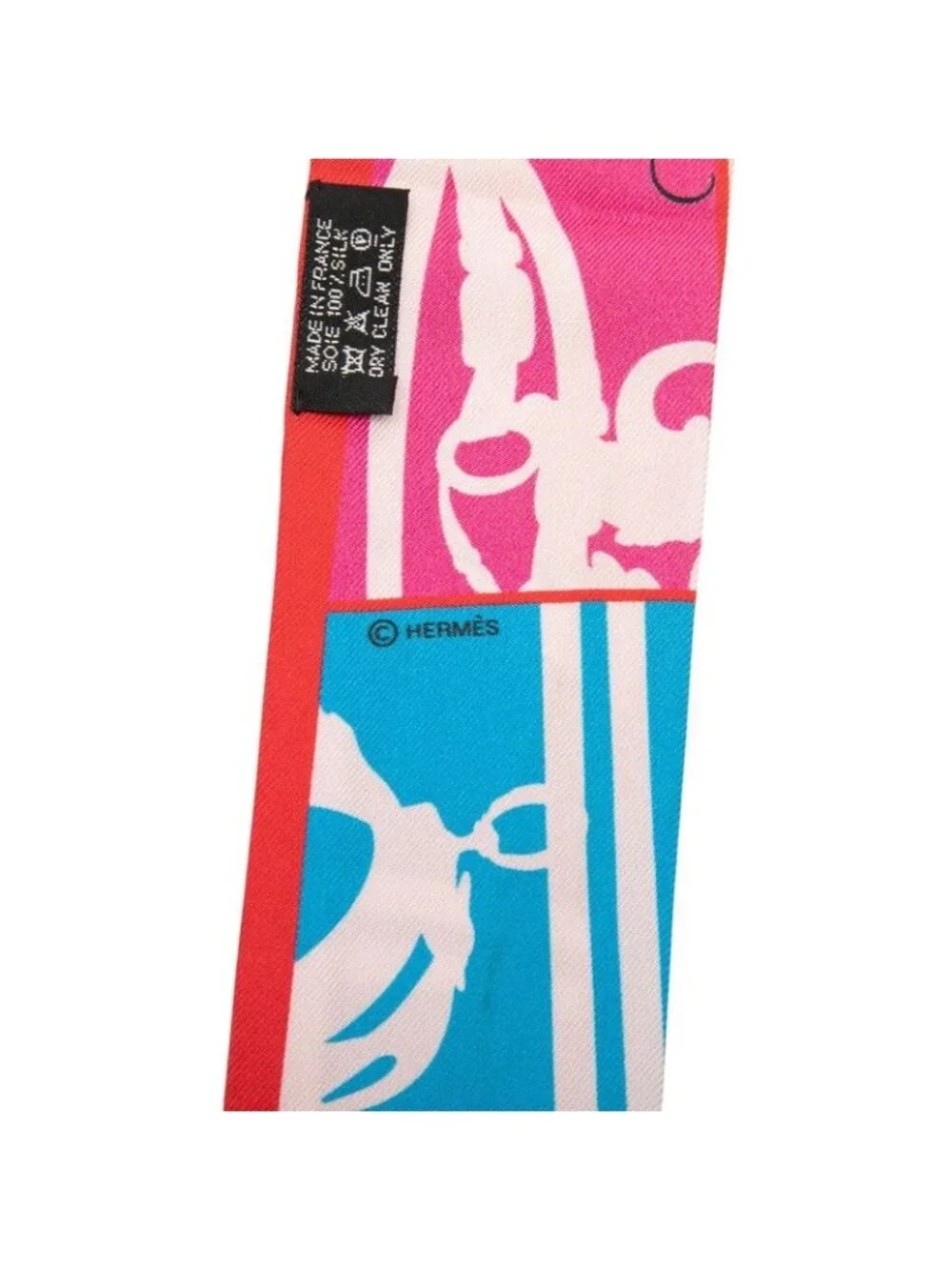 Hermes Twilly en Desordre Order Scarf Pink Multicolor Silk - Picture 4 of 5